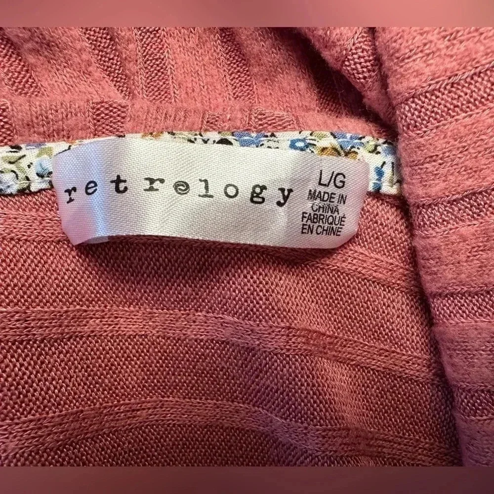 Retrology mauve long sleeved cowl neck sweater
